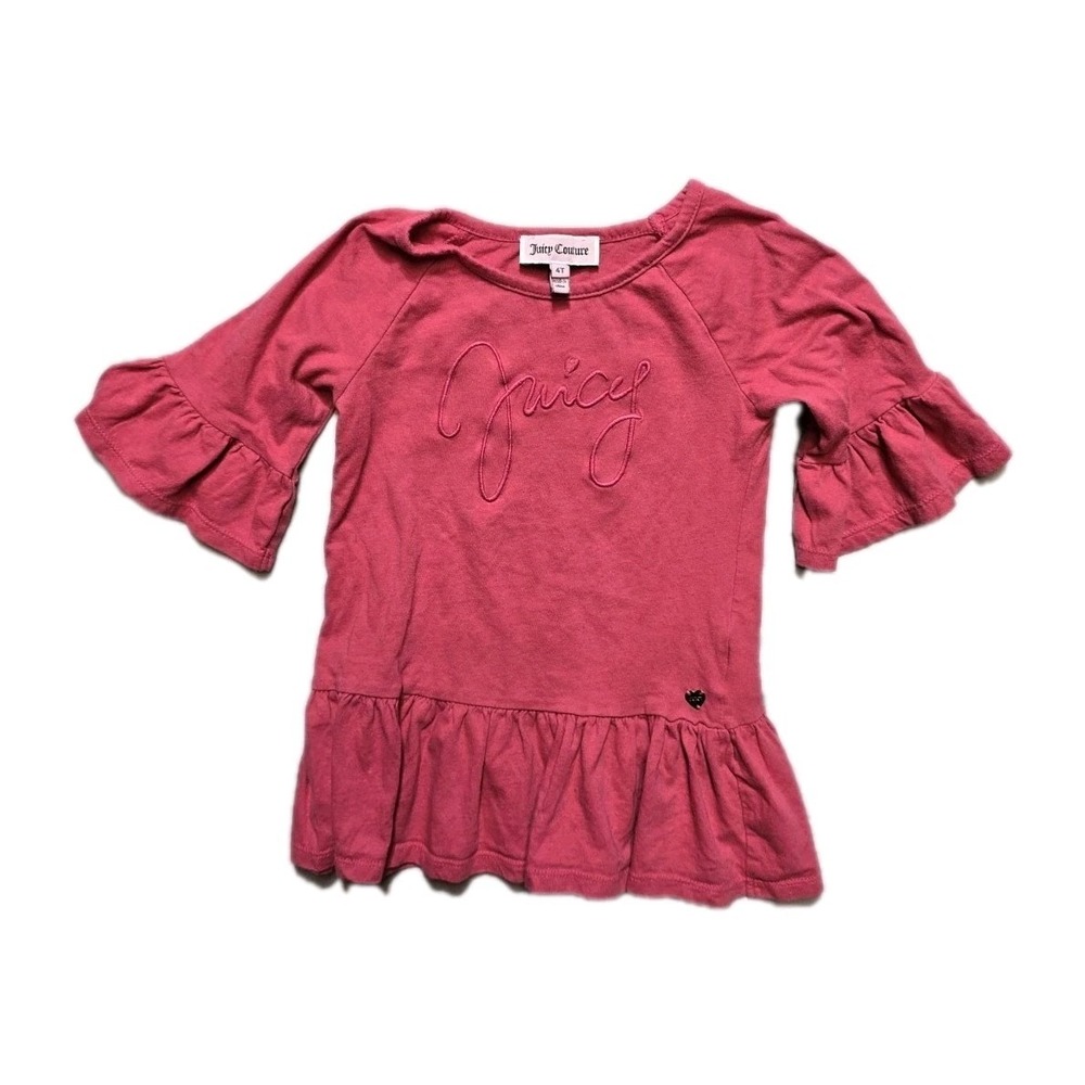 Juicy‎ Couture Girls  Shirt Ruffle  Pink 4 T